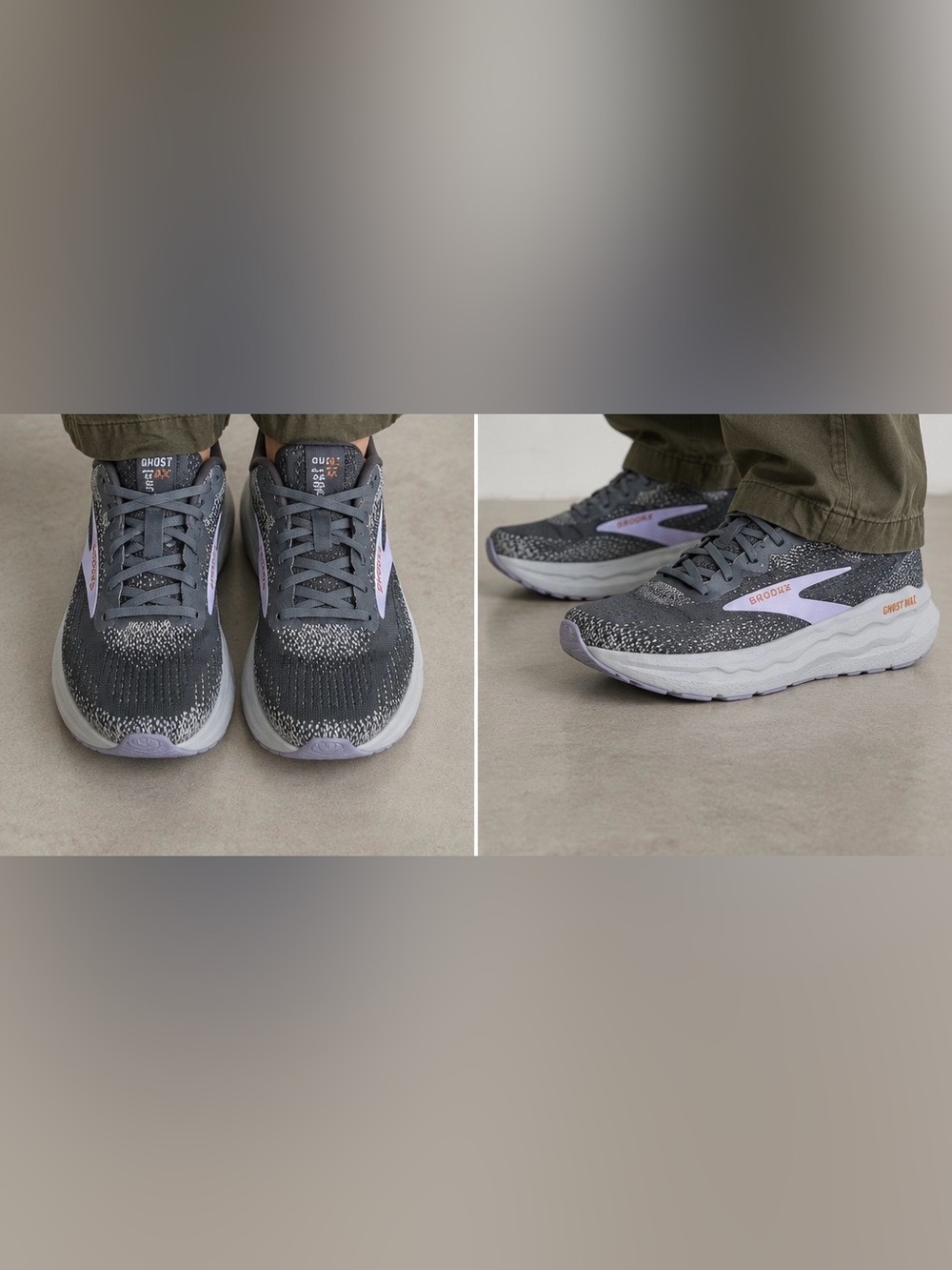 Brooks Ghost max 2 women’s 7.5 wide gray lavender running shoes